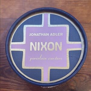 Jonathan Adler Nixon Four Geometric Porcelain Coasters. NEW in Packaging